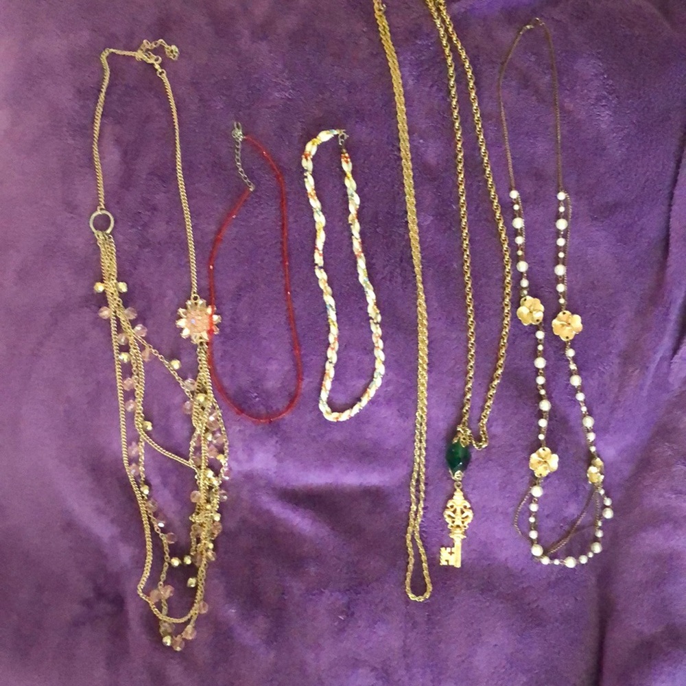 Collection of costume necklaces.